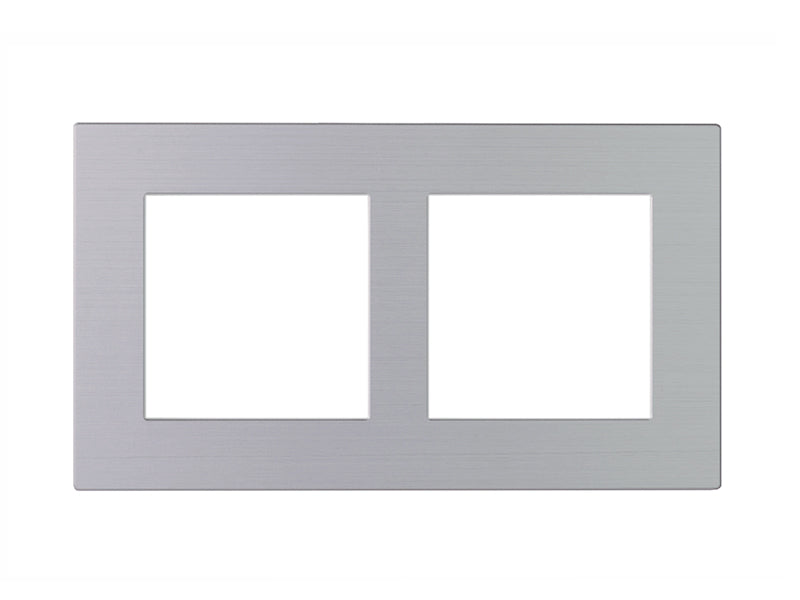 Cover Frame Double 2X55 Metal Silver – Eelectron
