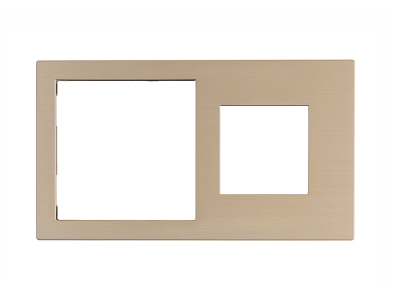 Cover Frame Double 71+45 Metal Champagne – Eelectron