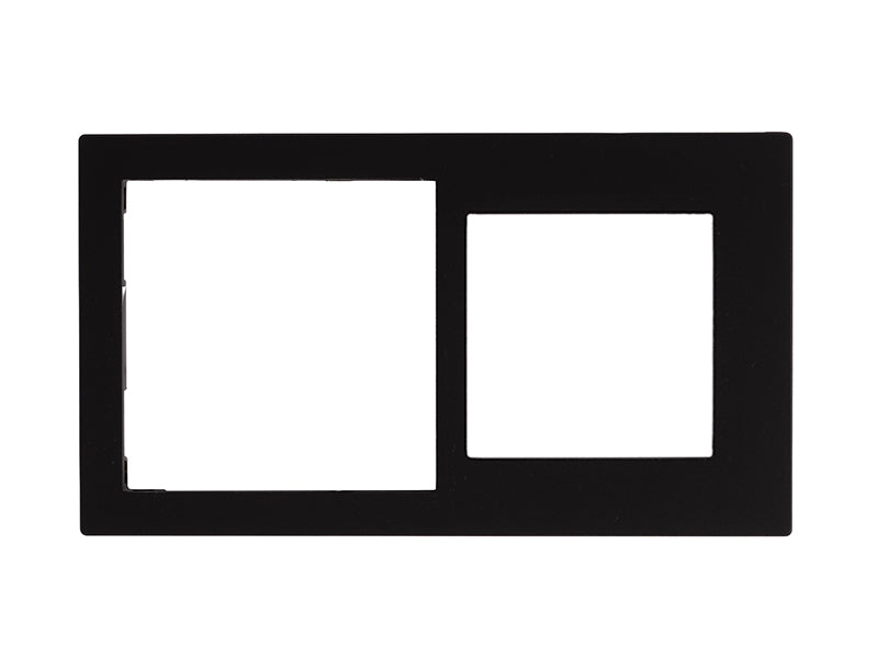 Cover Frame Double 71+60 Painted Plastic Black – Eelectron