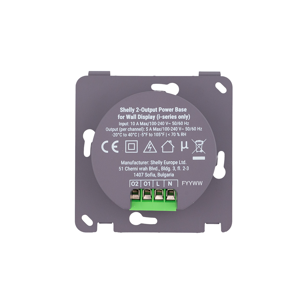 Shelly 2-Output PowerBase f Wall Display - Shelly