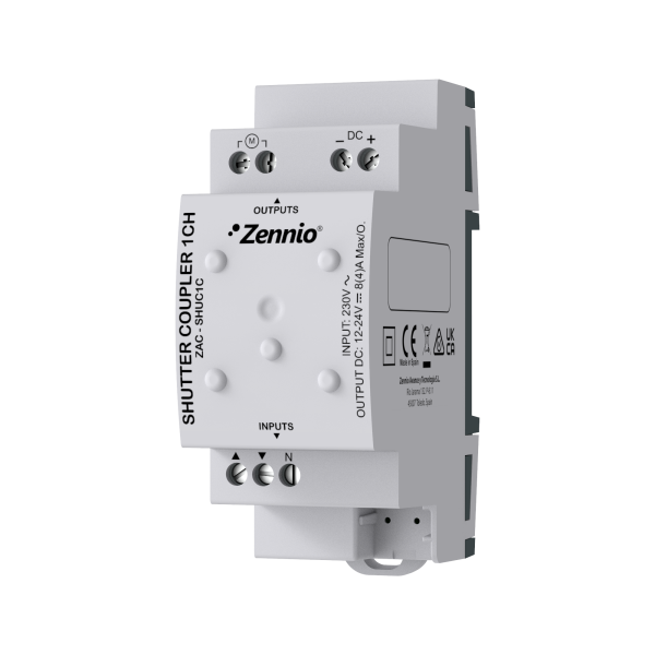 AC/DC Shutter coupler for one channel by Zennio