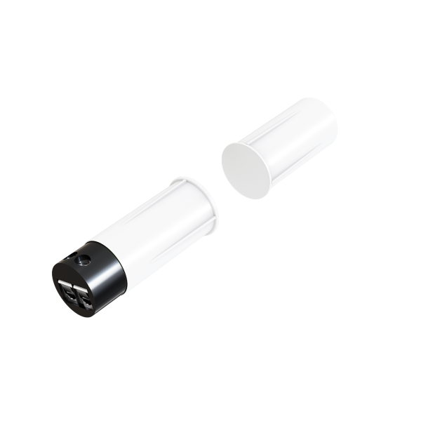Magnetic contact for flush mounting in aluminum, wooden or PVC door or window - white by Zennio