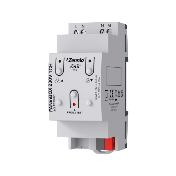 FANinBOX 230V 1CH. Ceiling fan controller 3-speeds @230VAC by Zennio