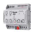 MAXinBOX Hospitality v3. Fan coil controller for 2/4-pipe unit with 2 16A C-load outputs and 6 a/d inputs with KNX Secure by Zennio