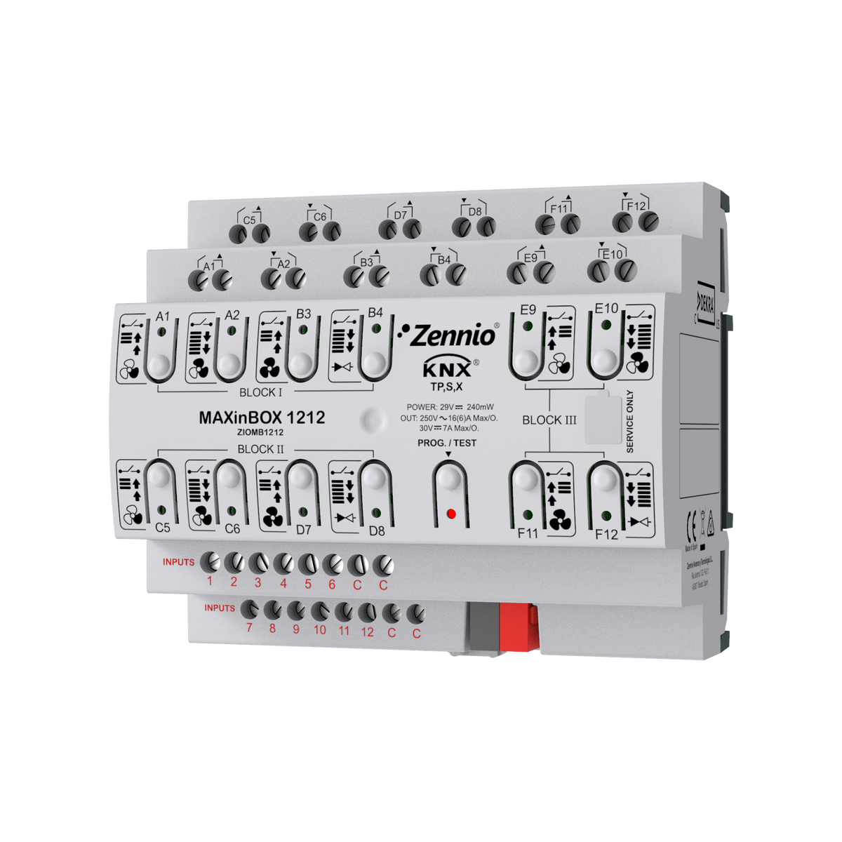 MAXinBOX 1212. KNX multifunction actuator with KNX Secure - 12 outputs 16A / 12 inputs A/D by Zennio