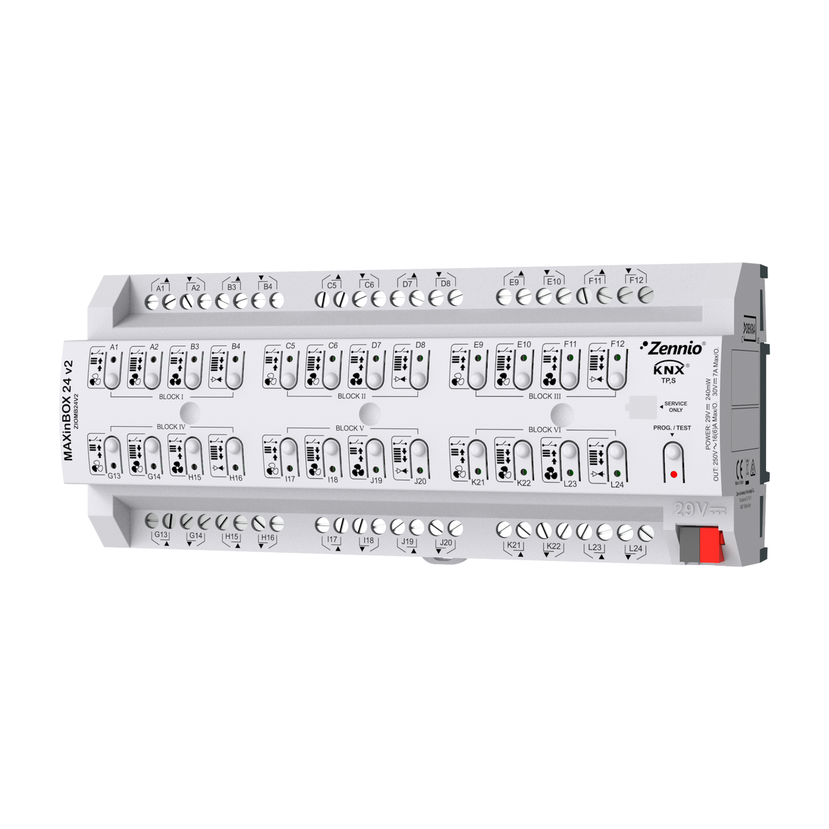 MAXinBOX 24 v2. KNX multifunction actuator - 24 outputs 16A by Zennio
