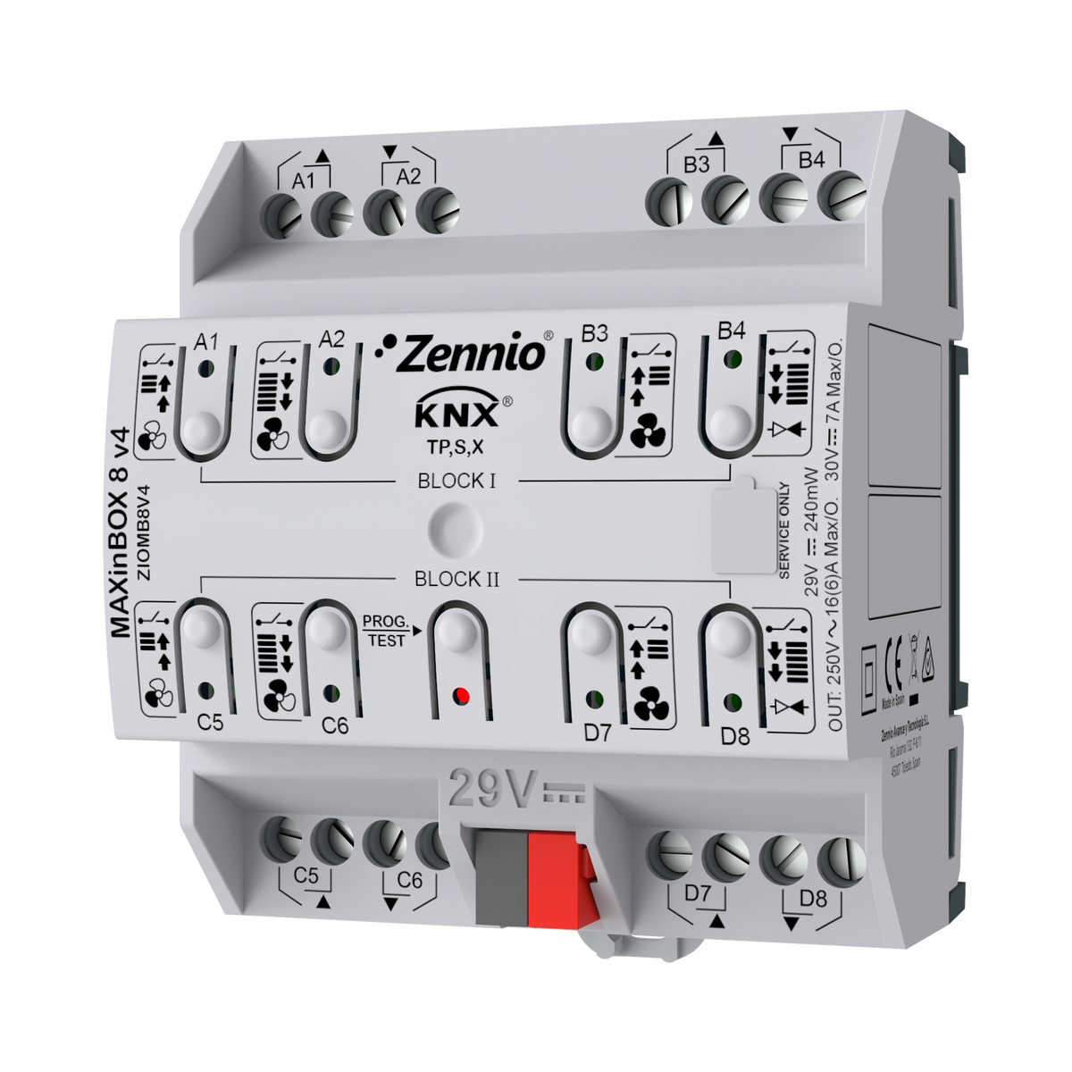 MAXinBOX 8 v4. KNX multifunction actuator with KNX Secure - 8 outputs 16A by Zennio