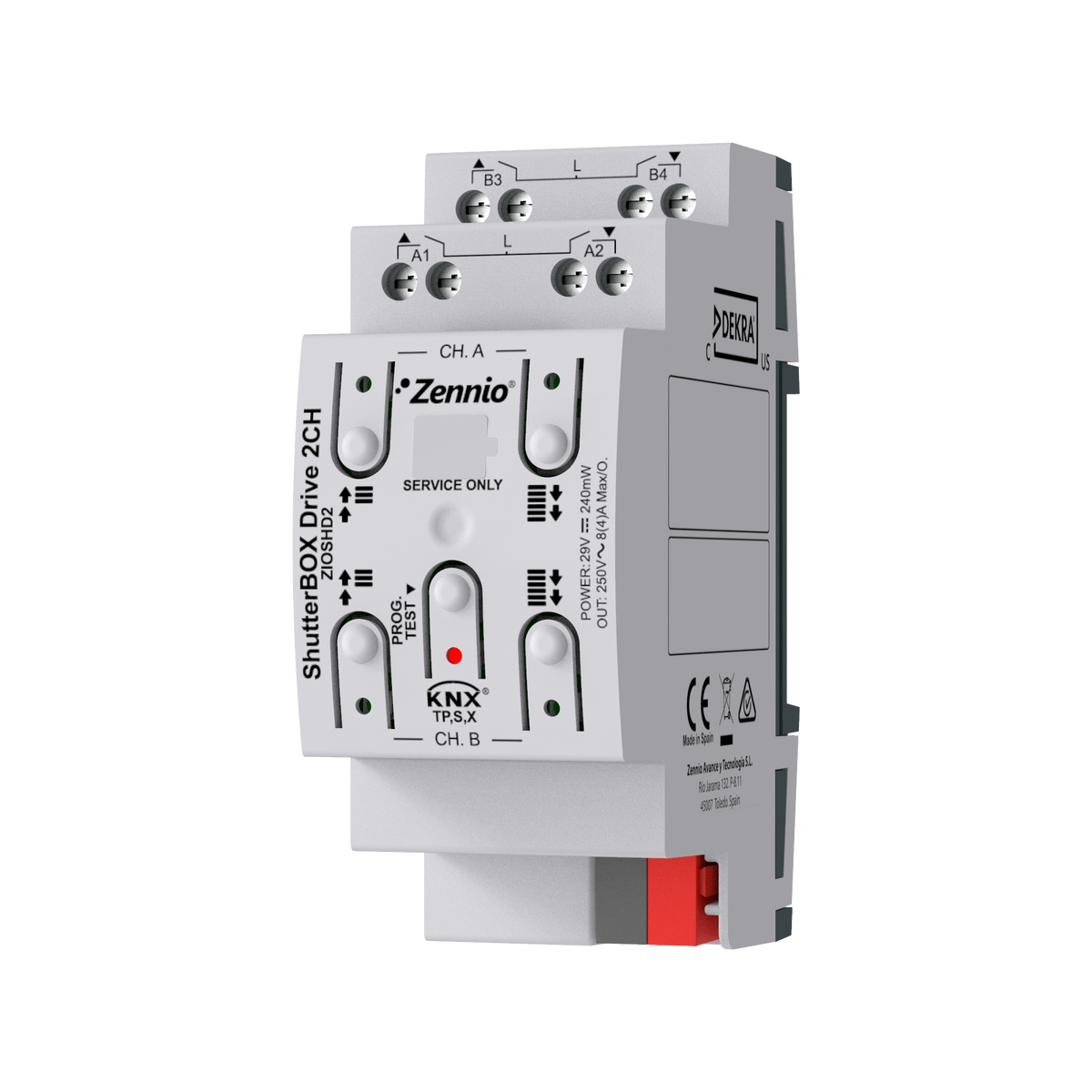 ShutterBOX Drive 2CH. 2-channel shutter actuator with automatic travel time detection and KNX Secure by Zennio