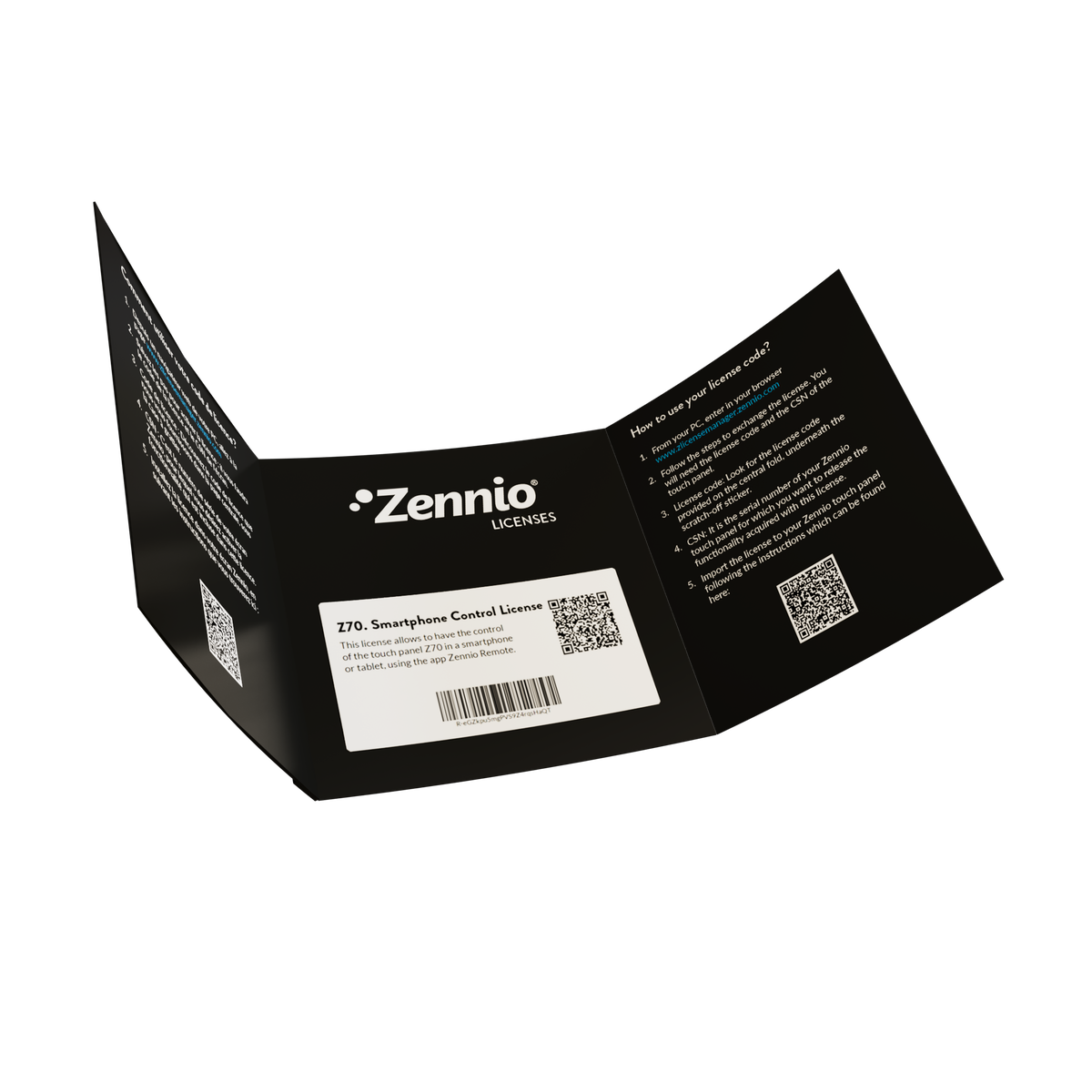Remote Control License for Z50, Z70 & Z100. License box. by Zennio
