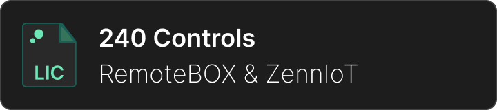 License to expand the number of controls in RemoteBOX & ZennIoT to 240. Virtual License by Zennio