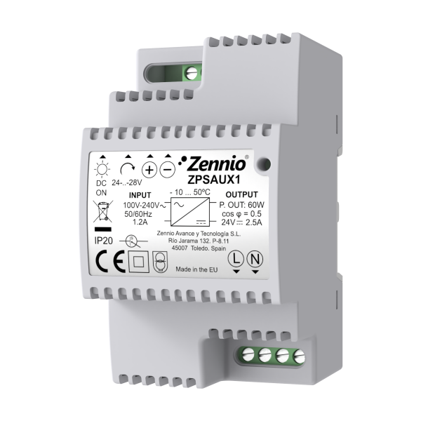 Power Supply 24-28VDC 60W (out) / 110-230VAC (in) by Zennio