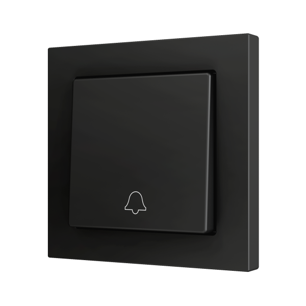 ZS55. Simple Soft push button for 1 binary input 55x55 mm - Doorbell icon - Anthracite by Zennio