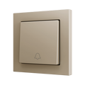 ZS55. Simple Soft push button for 1 binary input 55x55 mm - Doorbell icon - Champagne by Zennio