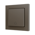ZS55. Simple Soft push button for 1 binary input 55x55 mm - Doorbell icon - Mocha by Zennio