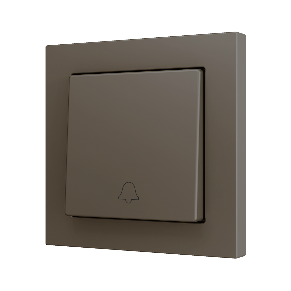ZS55. Simple Soft push button for 1 binary input 55x55 mm - Doorbell icon - Mocha by Zennio