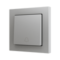 ZS55. Simple Soft push button for 1 binary input 55x55 mm - Doorbell icon - Silver by Zennio