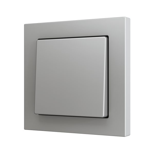 ZS55. Simple Soft push button for 1 binary input 55x55 mm - Silver by Zennio