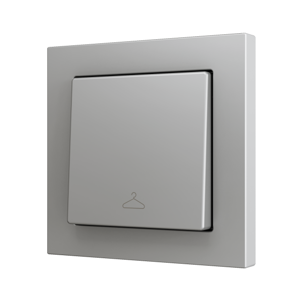 ZS55. Simple Soft push button for 1 binary input 55x55 mm - Silver - Custom. Minimum 100 units per design by Zennio