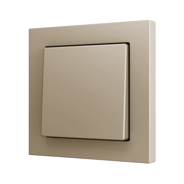 ZS55. Simple Soft push button for 2 binary inputs 55x55 mm - Champagne by Zennio