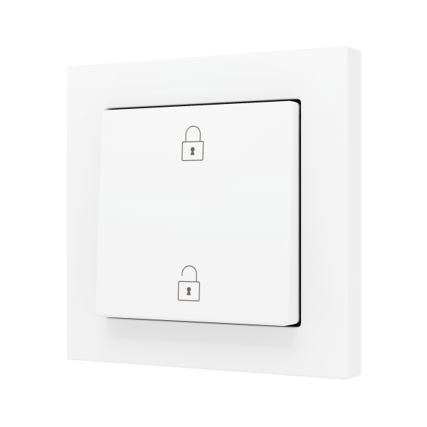 ZS55. Simple Soft push button for 2 binary inputs 55x55 mm - Matt white - Custom. Minimum 100 units per design by Zennio