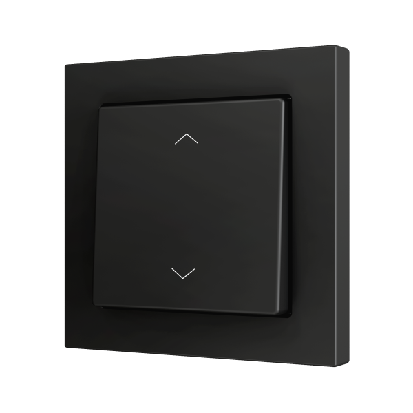 ZS55. Simple Soft push button for 2 binary inputs 55x55 mm - Shutter icon - Anthracite by Zennio
