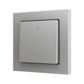 ZS55. Simple Soft push button for 2 binary inputs 55x55 mm - Silver - Custom. Minimum 100 units per design by Zennio