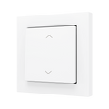 ZS55. Simple Soft push button for 2 binary inputs 55x55 mm - Shutter icon - Matt white by Zennio
