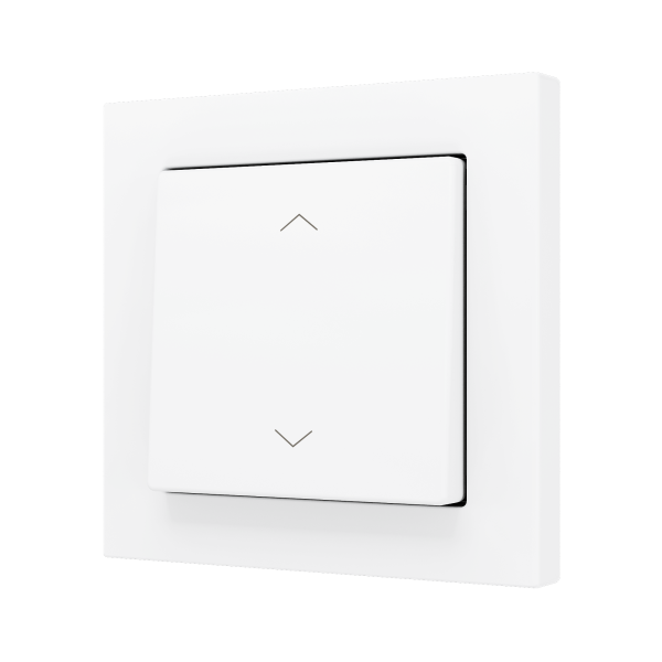 ZS55. Simple Soft push button for 2 binary inputs 55x55 mm - Shutter icon - Matt white by Zennio