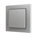 ZS55. Simple Soft push button for 2 binary inputs 55x55 mm - Shutter icon - Silver by Zennio