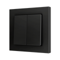ZS55. Double Soft push button for 2 binary inputs 55x55 mm - Anthracite by Zennio