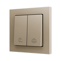 ZS55. Double Soft push button for 2 binary inputs 55x55 mm - Champagne - Custom. Minimum 100 units per design by Zennio
