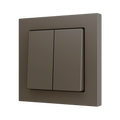 ZS55. Double Soft push button for 2 binary inputs 55x55 mm - Mocha by Zennio