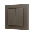 ZS55. Double Soft push button for 2 binary inputs 55x55 mm - Mocha - Custom. Minimum 100 units per design by Zennio