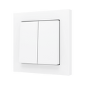 ZS55. Double Soft push button for 2 binary inputs 55x55 mm - Matt white by Zennio