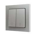 ZS55. Double Soft push button for 2 binary inputs 55x55 mm - Silver - Custom. Minimum 100 units per design by Zennio