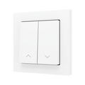 ZS55. Double Soft push button for 2 binary inputs 55x55 mm - Shutter icon - Matt white by Zennio