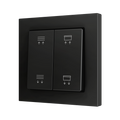 ZS55. Double Soft push button for 4 binary inputs 55x55 mm - Anthracite - Custom. Minimum 100 units per design by Zennio