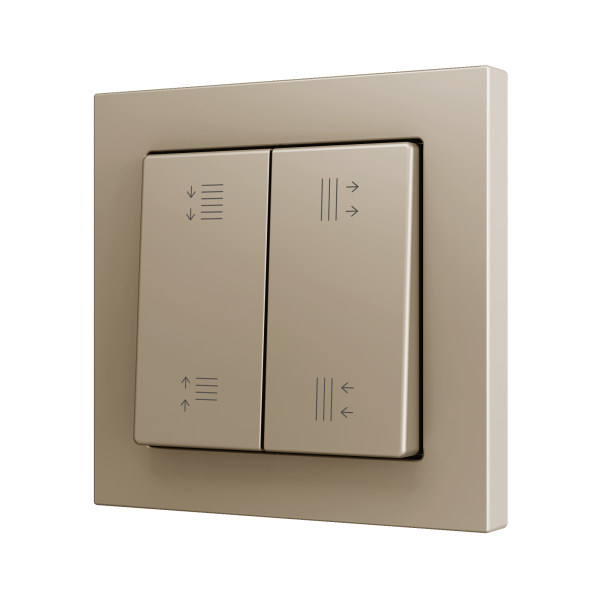 ZS55. Double Soft push button for 4 binary inputs 55x55 mm - Champagne - Custom. Minimum 100 units per design by Zennio