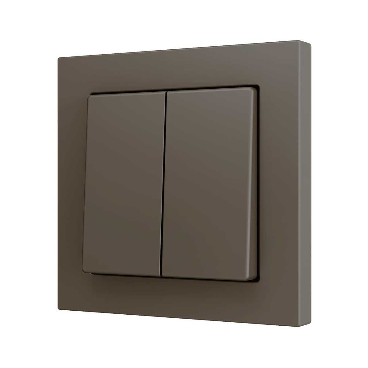 ZS55. Double Soft push button for 4 binary inputs 55x55 mm - Mocha by Zennio