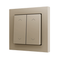 ZS55. Double Soft push button for 4 binary inputs 55x55 mm - Shutter icon - Champagne by Zennio