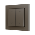 ZS55. Double Soft push button for 4 binary inputs 55x55 mm - Shutter icon - Mocha by Zennio