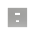 ZS55. Cover plate for double USB C+A charger 55x55 mm - Silver by Zennio
