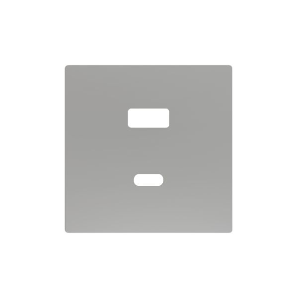 ZS55. Cover plate for double USB C+A charger 55x55 mm - Silver by Zennio