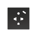 ZS55. Euro-American socket cover with USB C 55x55 mm - Anthracite by Zennio