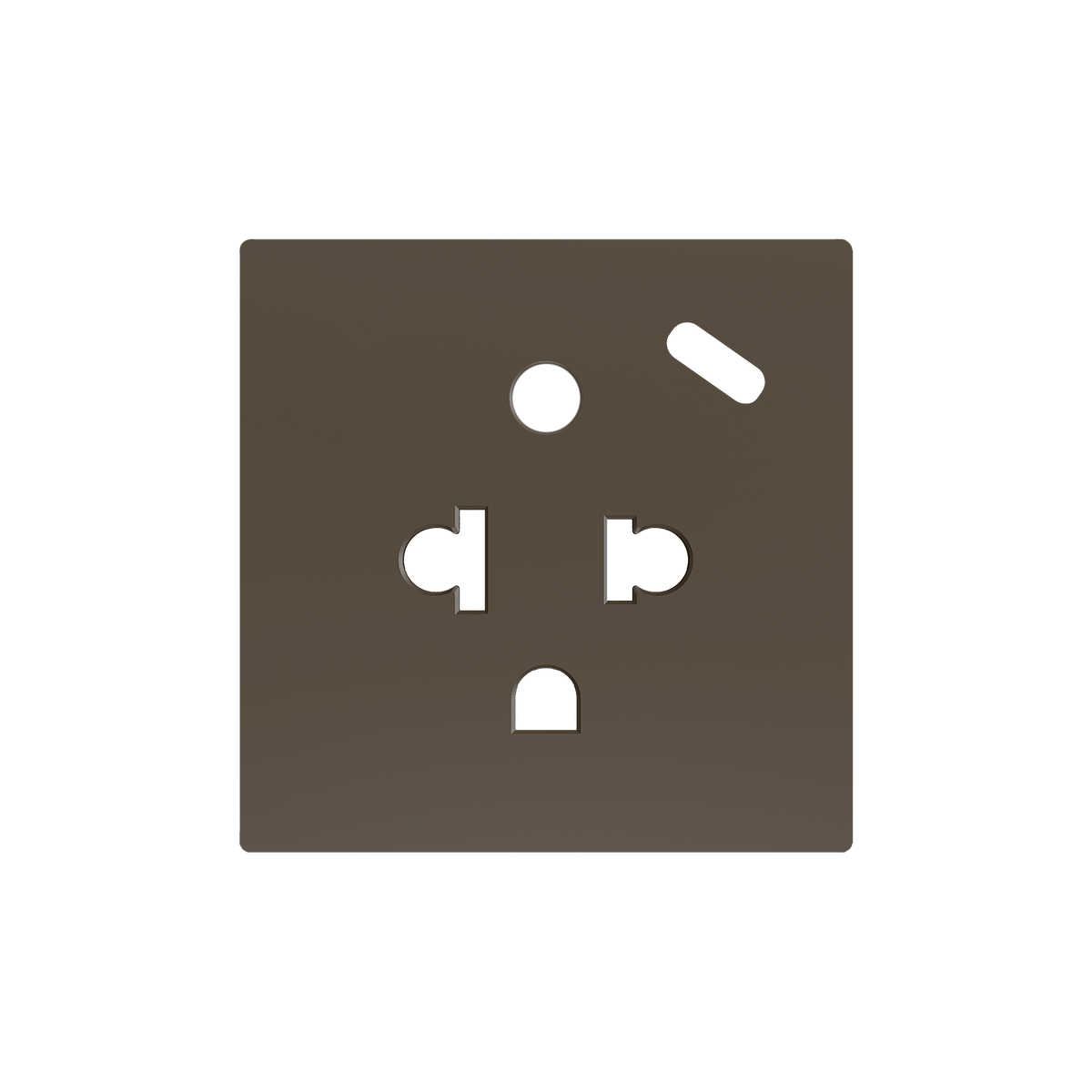ZS55. Euro-American socket cover with USB C 55x55 mm - Mocha by Zennio