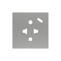ZS55. Euro-American socket cover with USB C 55x55 mm - Silver by Zennio
