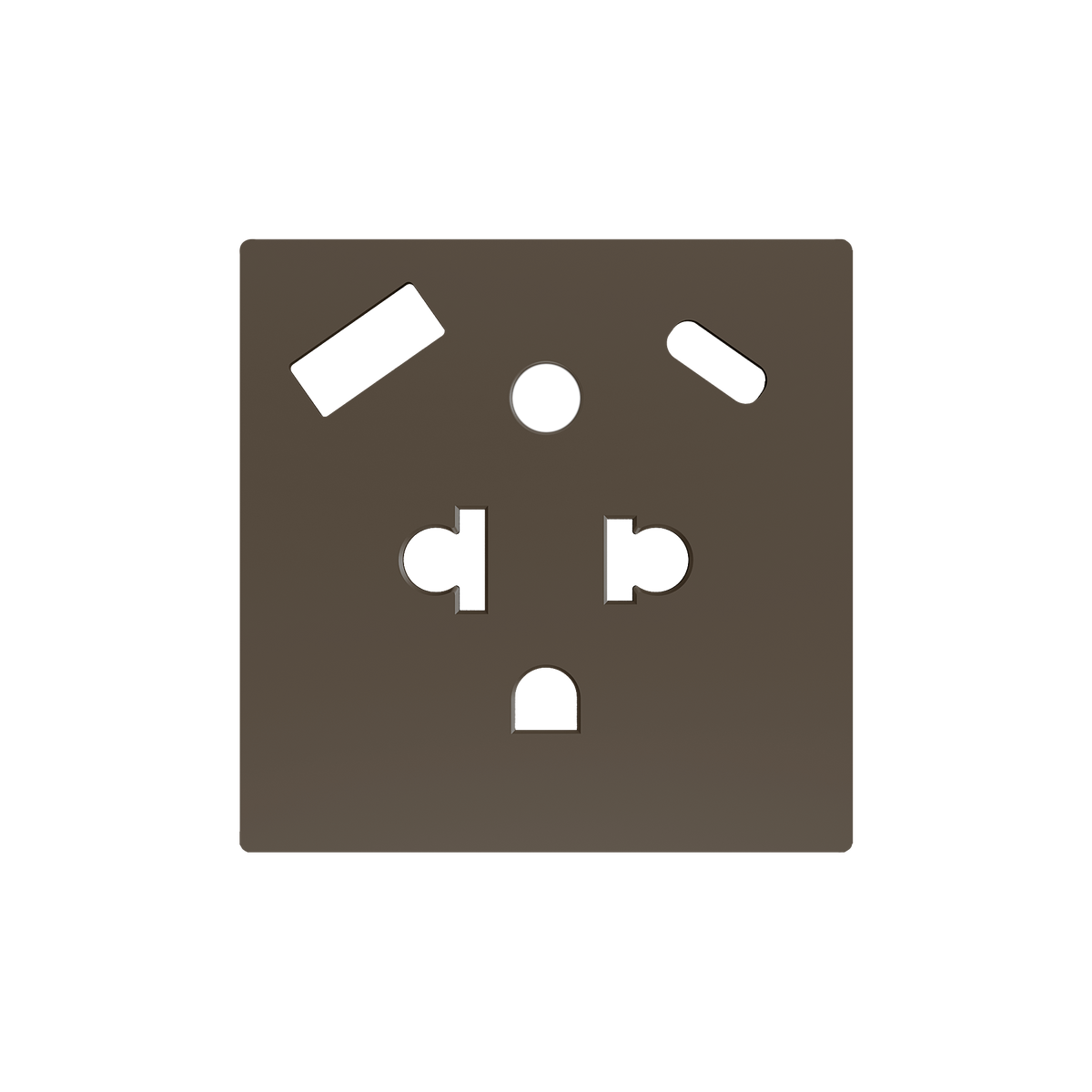 ZS55. Euro-American socket cover with USB C and A 55x55 mm - Mocha by Zennio
