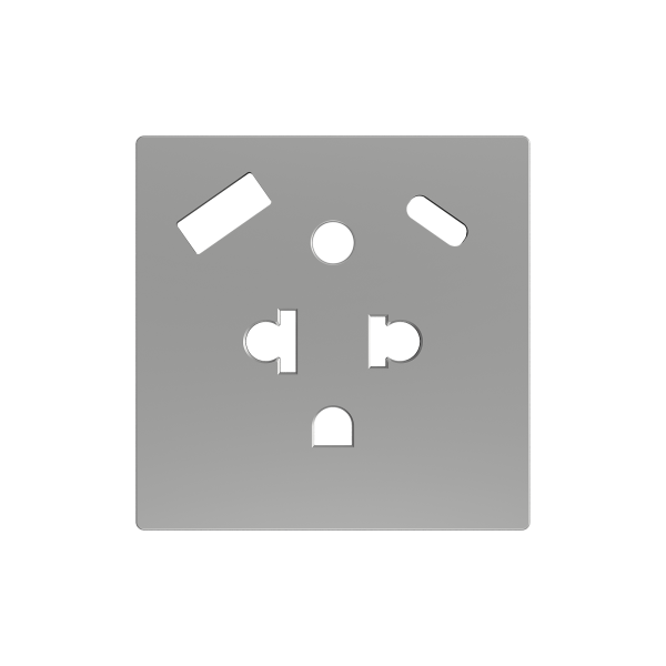 ZS55. Euro-American socket cover with USB C and A 55x55 mm - Silver by Zennio