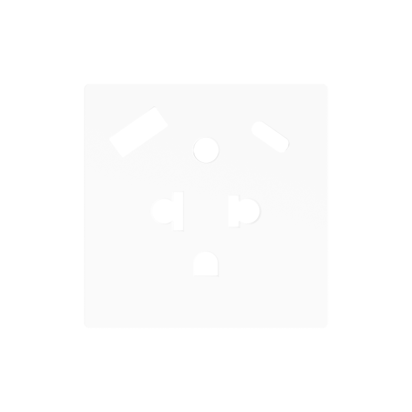 ZS55. Euro-American socket cover with USB C and A 55x55 mm - Matt white by Zennio