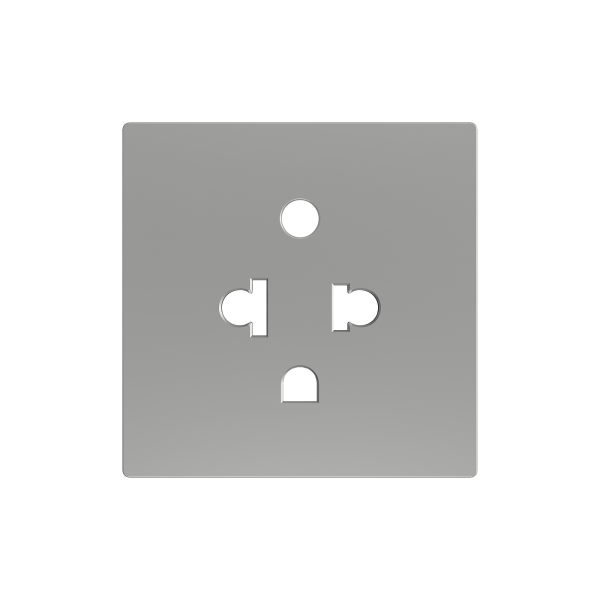 ZS55. Euro-American socket cover 55x55 mm - Silver by Zennio